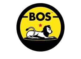 Le logo BOS avec un lion.